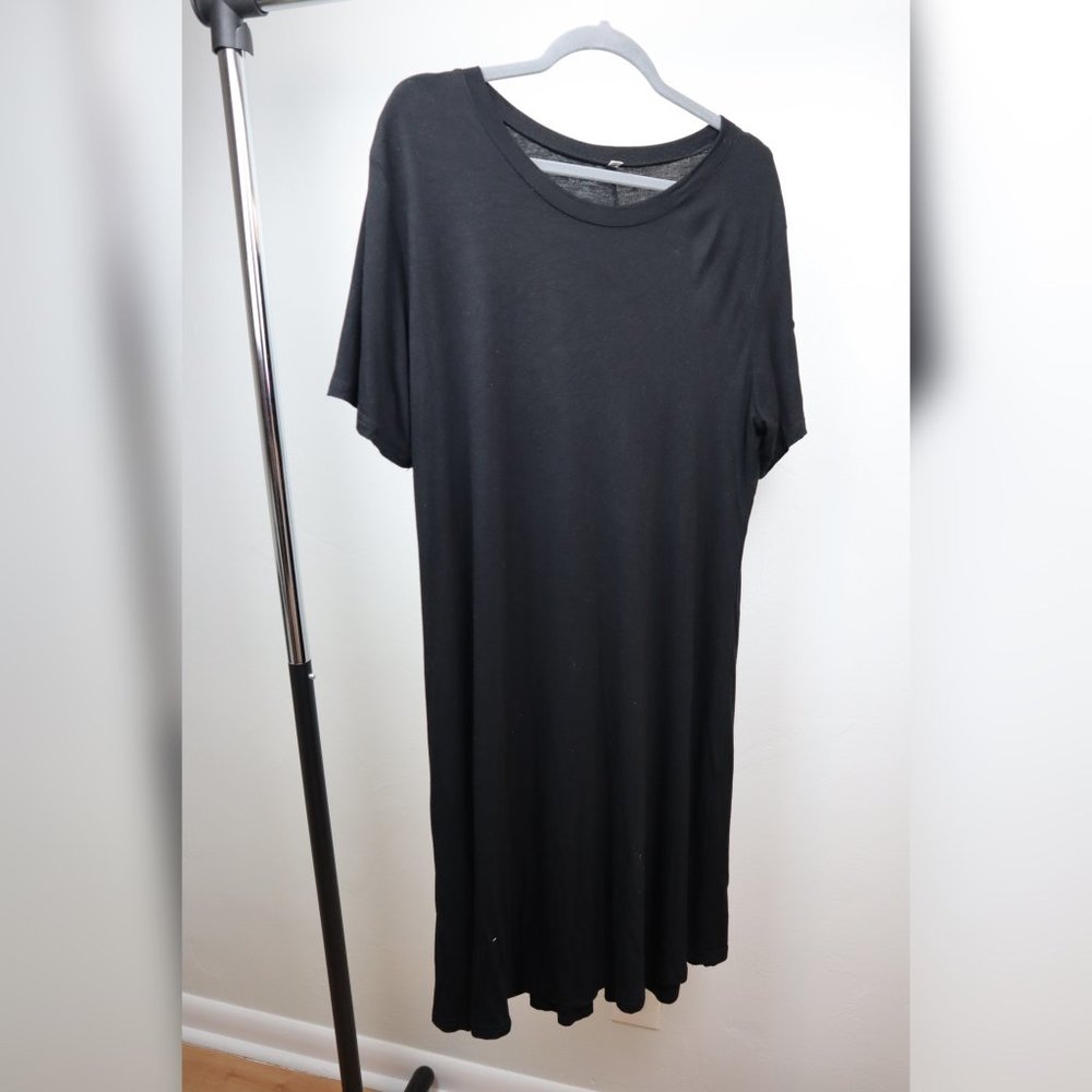 Molerani Black Dress Short Sleeve Loose Swing Dress XL Casual - Picture 2 of 7